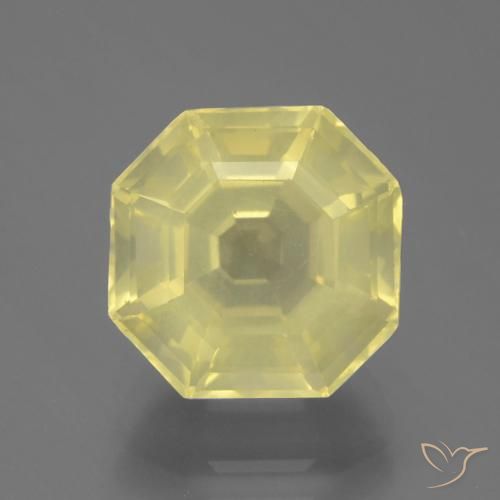4.90ct Naturel Jaune pâle Quartz, Taille émeraude, VS