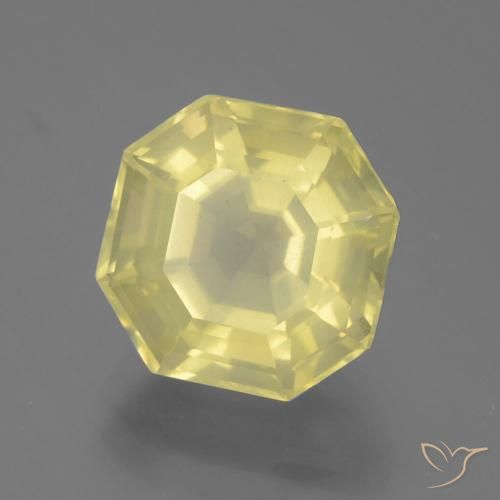 Quartz Jaune pâle naturelle Octogone / coupe Émeraude, 4.90 ct, VS