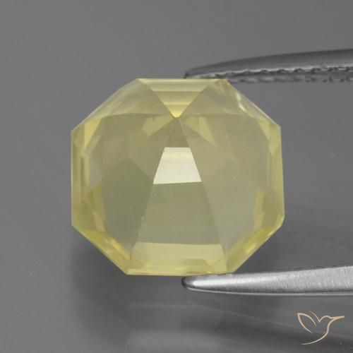 Quartz Jaune pâle naturelle Octogone / coupe Émeraude, 4.90 ct, VS