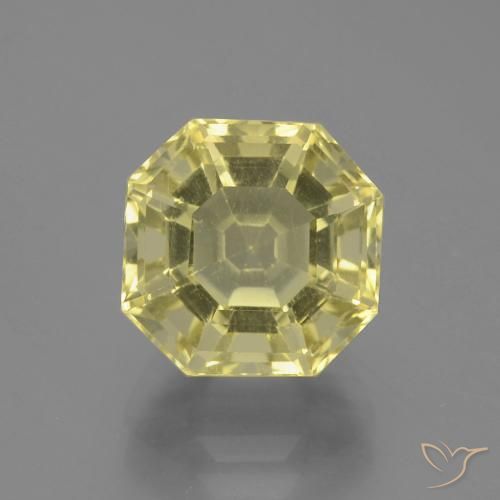 3.94ct Naturel Jaune pâle Quartz, Taille émeraude, VVS-VS