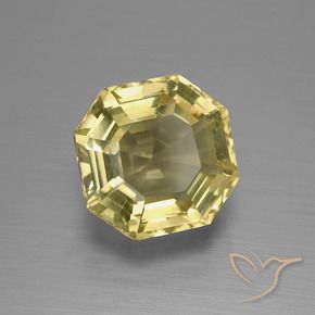 Quartz Jaune pâle naturelle Octogone / coupe Émeraude, 5.02 ct, VS