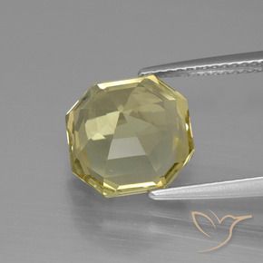 Quartz Jaune pâle naturelle Octogone / coupe Émeraude, 5.02 ct, VS