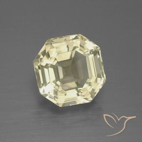 Quartz Jaune pâle naturelle Octogone / coupe Émeraude, 5.08 ct, VVS-VS