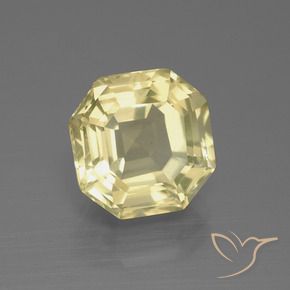 Quartz Jaune pâle naturelle Octogone / coupe Émeraude, 5.27 ct, VVS-VS