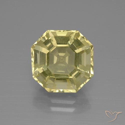 5.37ct Naturel Jaune lagune léger Quartz, Taille émeraude, VVS