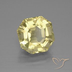 Quartz Jaune lagune léger naturelle Octogone / coupe Émeraude, 5.37 ct, VVS
