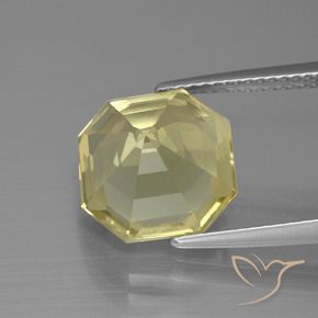 Quartz Jaune lagune léger naturelle Octogone / coupe Émeraude, 5.37 ct, VVS