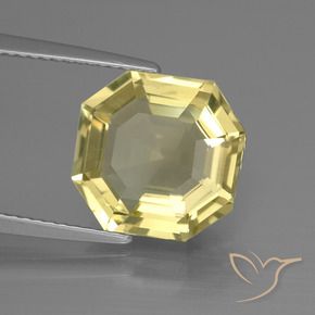 Quartz Jaune clair naturelle Octogone / coupe Émeraude, 5.56 ct, VS