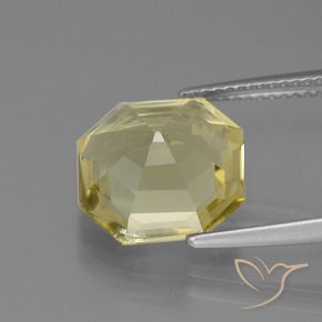 Quartz Jaune clair naturelle Octogone / coupe Émeraude, 5.56 ct, VS