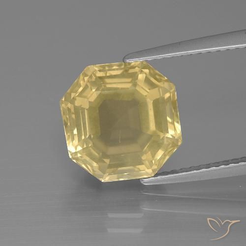 5.31ct Naturel Jaune chaud Quartz, Taille émeraude, VS