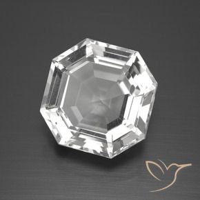 Quartz Blanc clair naturelle Octogone / coupe Émeraude, 12.93 ct, VVS
