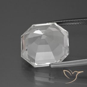 Quartz Blanc clair naturelle Octogone / coupe Émeraude, 12.93 ct, VVS