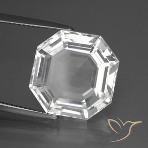 Quartz Blanc clair naturelle Octogone / coupe Émeraude, 12.26 ct, VVS-VS