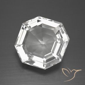 Quartz Blanc clair naturelle Octogone / coupe Émeraude, 12.29 ct, VVS-VS