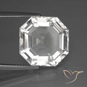 Quartz Blanc clair naturelle Octogone / coupe Émeraude, 12.21 ct, VVS