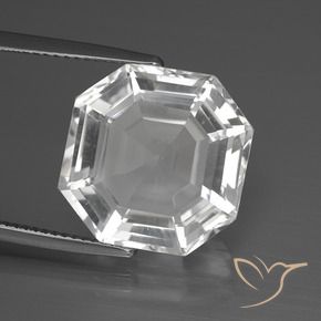 Quartz Blanc clair naturelle Octogone / coupe Émeraude, 12.51 ct, VVS