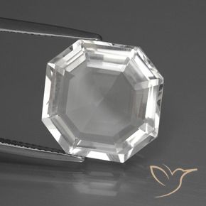 Quartz Blanc clair naturelle Octogone / coupe Émeraude, 10.45 ct, VVS