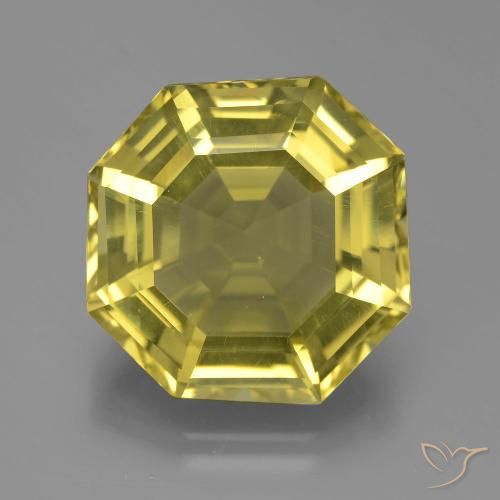 16.14ct Naturel Jaune moyen Quartz, Taille émeraude, VVS-VS