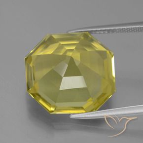 Quartz Jaune moyen naturelle Octogone / coupe Émeraude, 16.14 ct, VVS-VS