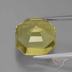 Quartz Jaune ananas naturelle Octogone / coupe Émeraude, 17.30 ct, VVS