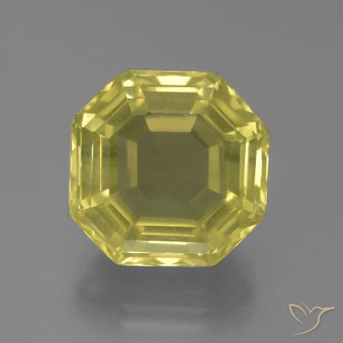 14.91ct Naturel Jaune pâle Quartz, Taille émeraude, VVS-VS