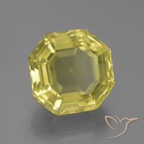 Quartz Jaune pâle naturelle Octogone / coupe Émeraude, 14.91 ct, VVS-VS