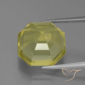 Quartz Jaune pâle naturelle Octogone / coupe Émeraude, 14.91 ct, VVS-VS