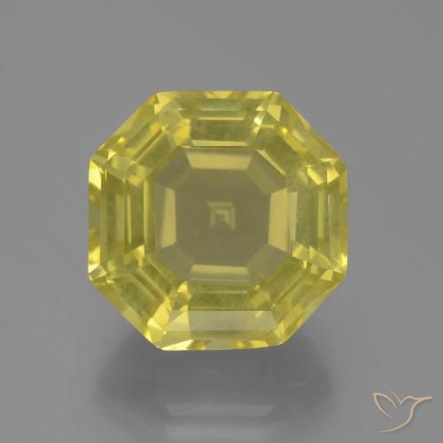 16.24ct Naturel Jaune moyen Quartz, Taille émeraude, VS