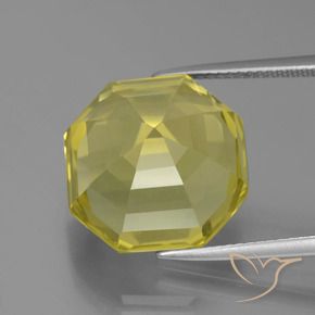 Quartz Jaune moyen naturelle Octogone / coupe Émeraude, 16.24 ct, VS