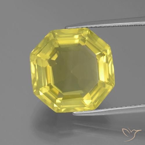14.90ct Naturel Jaune moyen-léger Quartz, Taille émeraude, VVS-VS
