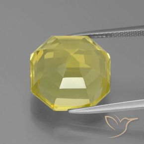 Quartz Jaune moyen-léger naturelle Octogone / coupe Émeraude, 14.90 ct, VVS-VS