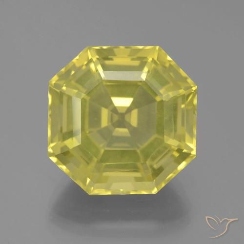 16.31ct Naturel Jaune moyen-léger Quartz, Taille émeraude, VVS
