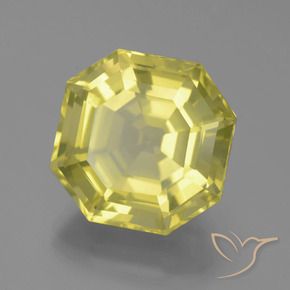 Quartz Jaune moyen-léger naturelle Octogone / coupe Émeraude, 16.31 ct, VVS