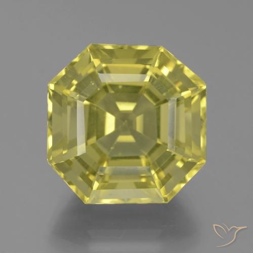 19.27ct Naturel Jaune moyen-léger Quartz, Taille émeraude, VVS
