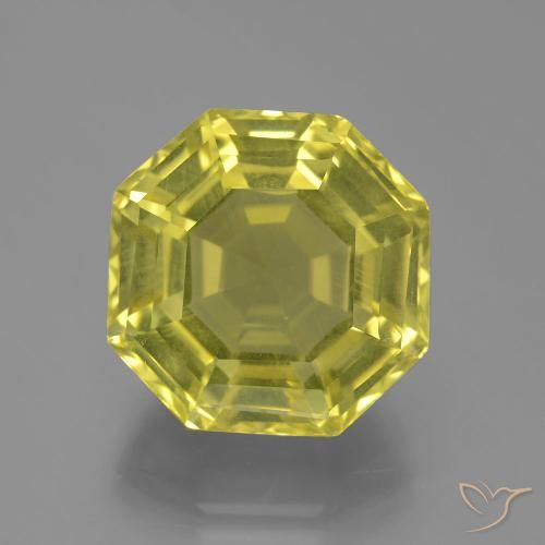 Quartz Jaune ananas naturelle Taille émeraude, 15.85 ct, VVS
