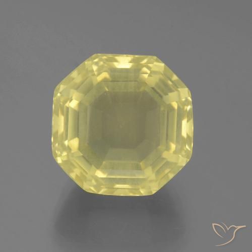 17.33ct Naturel Jaune clair Quartz, Taille émeraude, VS