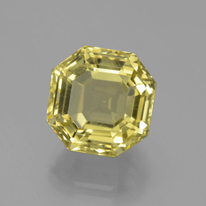 Quartz jaune naturelle taille émeraude, 7,70 ct, VS