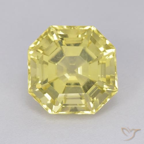6.06ct Naturel Jaune clair Quartz, Taille émeraude, VS