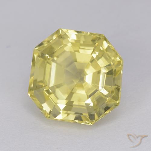Quartz Jaune clair naturelle Octogone / coupe Émeraude, 6.06 ct, VS