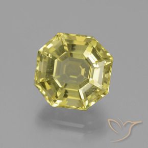 Quartz Jaune pâle naturelle Octogone / coupe Émeraude, 6.58 ct, VVS
