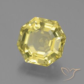 Quartz Jaune brunâtre naturelle Octogone / coupe Émeraude, 7.77 ct, VVS