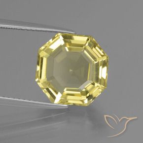 Quartz Jaune clair naturelle Octogone / coupe Émeraude, 6.03 ct, VS