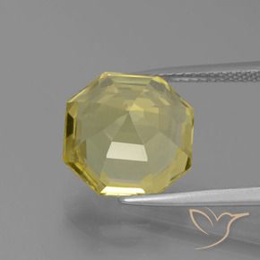 Quartz Jaune clair naturelle Octogone / coupe Émeraude, 6.03 ct, VS