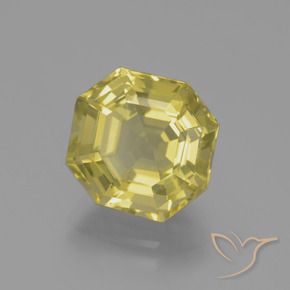 Quartz Jaune foncé naturelle Octogone / coupe Émeraude, 6.08 ct, VVS