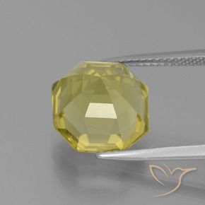 Quartz Jaune foncé naturelle Octogone / coupe Émeraude, 6.08 ct, VVS