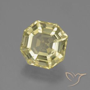 Quartz Jaune lagon naturelle Octogone / coupe Émeraude, 6.27 ct, VVS-VS