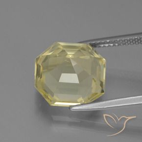 Quartz Jaune lagon naturelle Octogone / coupe Émeraude, 6.27 ct, VVS-VS