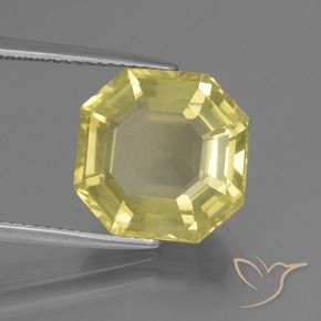 Quartz Jaune clair naturelle Octogone / coupe Émeraude, 7.26 ct, VS