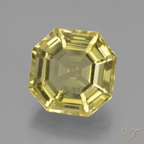 9.24ct Naturel Jaune moyen-léger Quartz, Taille émeraude, VVS-VS