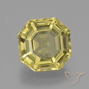 Quartz Jaune moyen-léger naturelle Octogone / coupe Émeraude, 9.24 ct, VVS-VS